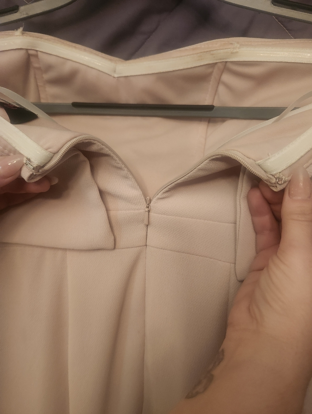 Strapless Beige Evening Gown - AS IS - Picture 7 of 9